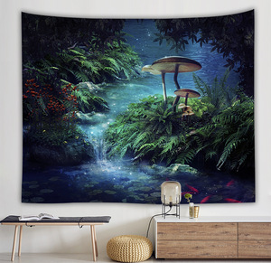 Tapiz <span class=keywords><strong>de</strong></span> Bosque <span class=keywords><strong>de</strong></span> Hongos, Tapiz <span class=keywords><strong>de</strong></span> Pared con Diseño <span class=keywords><strong>de</strong></span> Noche Estrellada, Luna y Pino, <span class=keywords><strong>para</strong></span> Dormitorio, Estilo Estético, con Mariposas Pequeñas - Product Image 5