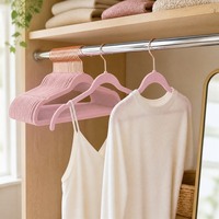 Confezione da 10 Grucce Ultra Sottili in Velluto Rosa Antiscivolo Salvaspazio per Appendere Pantaloni Adulti