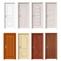 Porte latérale moderne en PVC à texture bois, insonorisée, avec apprêt blanc interne simple, pour chambre à coucher