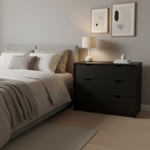 Comò a Quattro Cassetti con Finitura Wengue Nero, Arredamento Moderno per Camera da Letto - Product Image 2