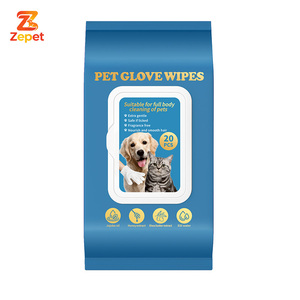 Gants de toilettage jetables pour animaux de compagnie avec logo personnalisé, lingettes blanches hypoallergéniques, gants de nettoyage pour animaux de compagnie, lingettes humides pour chiens et chats - Product Image 6