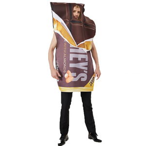 Costume de fête d'Halloween-Barre de chocolat au beurre d'arachide Cosplay Vêtements de <span class=keywords><strong>couple</strong></span>-Robe une pièce-Costume de performance amusant - Product Image 2