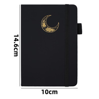 Agenda en cuir rigide avec fleurs de lune du Ramadan musulman, organiseur scolaire, carnet avec bande élastique