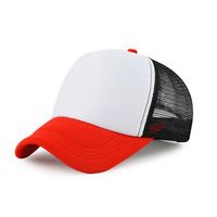 Gorra de béisbol de malla de 5 paneles en blanco para niños, con logo personalizado, MOQ bajo, gorra trucker común para niños