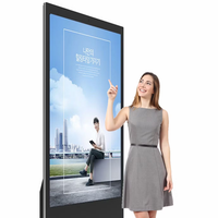 Kiosque tactile vertical sur pied pour téléviseur, écran publicitaire intérieur de 55 pouces, écran d'affichage en acier pour centre commercial