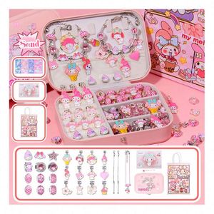 Premium Educational DIY Girls <b>Plastic</b> Fantasy Sci-Fi Jewelry Set Colorful <b>Beads</b> Fashion Charms Double-Layer Jewelry Box - Product Image 4
