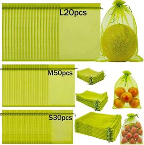 Multi-Size Fruit Protection Bags, 100PCS Organza Garden Mesh Bags, Reusable Fiber Fruit Tree Bags for Orchard & Balcony - Product Image 1