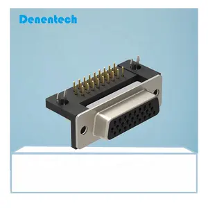 Connettore d-sub femmina impermeabile 8.89mm impronta tripla fila 26 Pin connettori DIP d-sub ad angolo retto