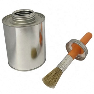 2026 100ml Screw <b>Top</b> Pvc Cement Tin Can Adhesive Metal Jar With Brush - Product Image 6