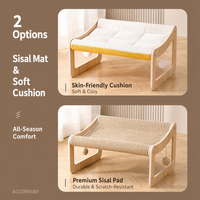 Lit de repos et griffoir pour chats d'intérieur, coussin à griffer durable et résistant à l'usure, sans désordre, lit-caverne pour chat, accessoires pour lit de bureau pour chat