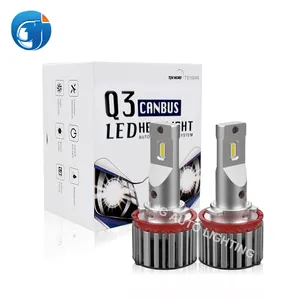 JG Q3 Mini Taille Phare Usine 72w 12000lm Étanche IP68 Fichier Puce Ventilateur Refroidissement Auto H11 H7 H4 9005 9012 Led Phare ampoule