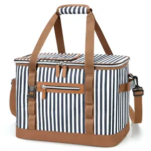 Bolsa cooler reutilizável com alça de ombro, bolsa grande para almoço, escritório, escola, piquenique, praia, à prova de vazamento
