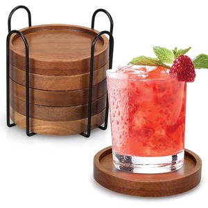 Export Quality Stylish Wooden <b>Coaster</b> Set Handmade Wooden <b>Drink</b> <b>Coasters</b> for Dining Table Living Room and Office Use for Sale - Product Image 4
