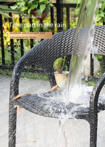 Restaurant Café Patio Imperméable Jardin Extérieur PP Chaises De Salle À Manger Empilables En Plastique PVC Rotin Jardin Café Chaises avec Accoudoir - Product Image 5