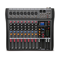 Console de mixage audio à 8 canaux Construction en métal Fantasy Powered 48v Blue Tooth Reverb Effects Inclus