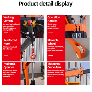 Grúa Eléctrica Autopropulsada JUNCHI de 0.4 Toneladas con Plataforma Giratoria para Taller y Almacén, Nuevas Características Hidráulicas de Movimiento, Elevadores de Vacío de 3.1m - Product Image 3