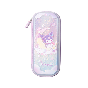 <strong>Sanrio</strong> Genuine Kuromi Quicksand Plastic Closure-Free <strong>Pencil</strong> <strong>Case</strong> Multi-functional School Office Use Student Children Bag - Product Image 1