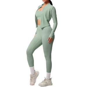 Conjuntos de Yoga para Mujer, Diseño Sólido, Transpirables, Cintura Elástica, 2 Piezas, Buena Calidad, Entrega Rápida, Nuevo Diseño - Product Image 6