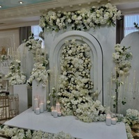 Arche de décoration de fleurs en PVC pour réception de mariage douche nuptiale panneau de toile de fond géométrique pour décoration de mariage
