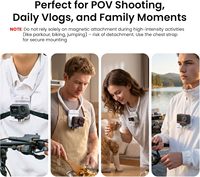 AMagisn Magnetic Invisible Hands-Free POV Neck Mount Backplate Strap untuk Insta360 untuk Kamera Aksi & Smartphone-Putih