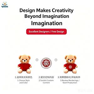 Orsacchiotti di Peluche Personalizzati in Grandi Quantità, Fornitura Diretta dalla Fabbrica, Motivo <span class=keywords><strong>Felpa</strong></span> Personalizzato per Promozione del Marchio, Mascotte CPC - Product Image 2