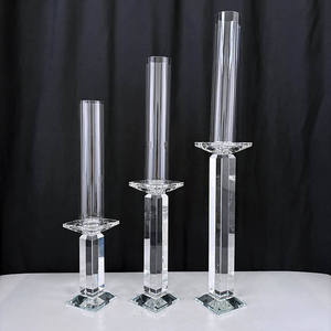 3 pz/set centrotavola da tavolo in cristallo candelabro di cristallo portacandele di nozze fatto a mano candelabro - Product Image 3
