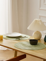 Sets de table et dessous-de-verre ronds en coton tissé Tabletex – Napperons de table antidérapants et résistants à la chaleur, faciles à nettoyer