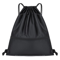 Sac à dos léger en polyester avec cordon de serrage et logo personnalisé, cadeau promotionnel pour les campagnes d'entreprise et les activités sportives