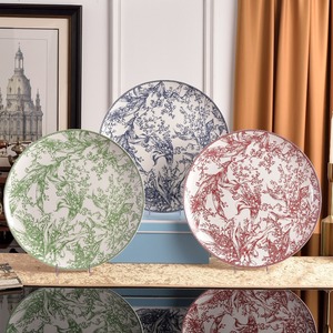 <b>Blue</b> Bellwether Grass Fine Bone China Eco-Friendly <b>Dinner</b> Plate <b>Set</b> Porcelain Charger & Side Dish Ceramic Wedding Dinnerware - Product Image 4