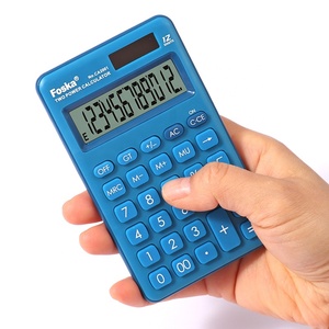 <span class=keywords><strong>Calculatrice</strong></span> Foska 12 chiffres, énergie solaire et pile, <span class=keywords><strong>calculatrice</strong></span> de bureau, bleu, rose, jaune, mini <span class=keywords><strong>calculatrice</strong></span> pour étudiants - Product Image 2