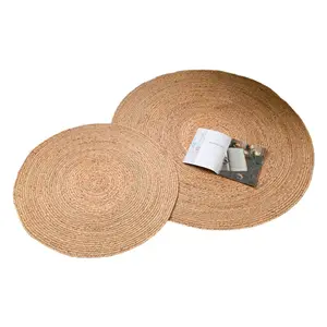 圆形手工编织草编地毯床头垫咖啡桌椅子地垫