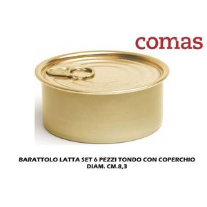 Set di 6 Barattoli di Latta con Coperchi per Conservazione Alimenti e Contenitori - Product Image 1