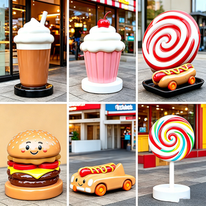 Escultura de Fibra de Vidrio F135 para Comida Caliente, Combinación de Carne de Res, Camarones y Champiñones, Resistente a la Intemperie, para Restaurantes al Aire Libre, Personalizable - Product Image 5