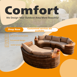 Set di Divani da Esterno Moderni di Alta Qualità Personalizzati, Mobili in Rattan Composito Impermeabili e Resistenti ai Raggi UV per Giardino, Ristorante e Hotel - Product Image 3