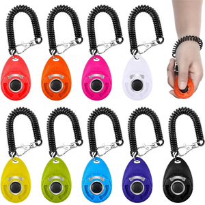 Clicker d'entraînement multicolore pour animaux de compagnie, avec sangle de poignet, étanche, pour chiens, outils d'aide à l'entraînement à l'obéissance - Product Image 1