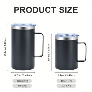 Gobelet isotherme en acier de 12 oz avec couvercle et poignée, 360 ml, cadeau d'affaires, tasse de Noël - Product Image 2