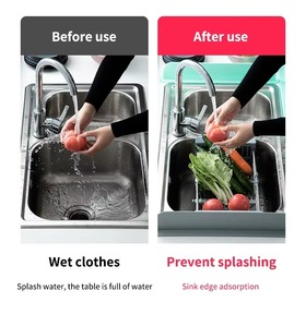 <span class=keywords><strong>Protector</strong></span> contra <span class=keywords><strong>salpicaduras</strong></span> de fregadero de silicona de grado alimenticio de diseño moderno y duradero al por mayor, <span class=keywords><strong>protector</strong></span> contra <span class=keywords><strong>salpicaduras</strong></span> de agua de primera calidad para fregadero de <span class=keywords><strong>cocina</strong></span> y baño - Product Image 4