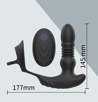 Nouveau Vibrateur Anal Vibrant avec Anneau Pénien, Machine de Massage de la Prostate, Vibrateur Plug Anal à Poussée pour Hommes et Femmes, Jouets Sexuels Anaux