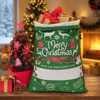Sacs cadeaux de Noël, sacs du Père Noël, sacs à cordon, sacs du Père Noël de grande taille, sacs cadeaux en toile à cordon, vente en gros