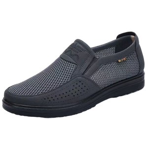 Chaussures plates pour hommes, légères, respirantes, tendance, en maille, avec semelle en caoutchouc souple, taille extra large, pour l'été - Product Image 1