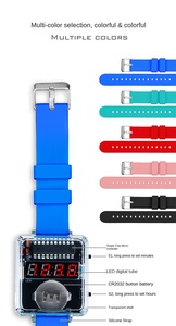 Kit <span class=keywords><strong>de</strong></span> <span class=keywords><strong>montre</strong></span> électronique LED DIY avec horloge à tube numérique à puce unique Accessoires créatifs transparents pour l'éducation et les cartes <span class=keywords><strong>de</strong></span> fabrication - Product Image 3