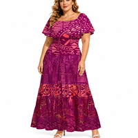 Nouvelle Collection Été 2026 – Robe Décontractée Imprimée Tie-Dye pour Femme, Style Polynésien Samoan, Col Rond, Prix Bas, Service OEM