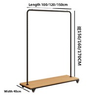 Porte-vêtements sur pied en fer noir avec étagère et roulettes, modèle 3-12, démontable et assemblable