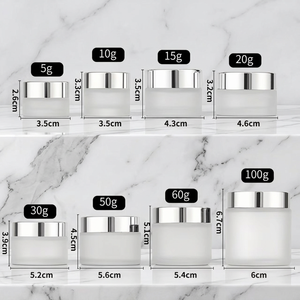 ขวดแก้วใสสำหรับเครื่องสำอางพร้อมฝาเกลียวสีดำ ขนาด 5 กรัม 10 กรัม 15 กรัม 20 กรัม 30 กรัม 50 กรัม 60 กรัม 100 กรัม รูปทรงกระบอก - Product Image 5