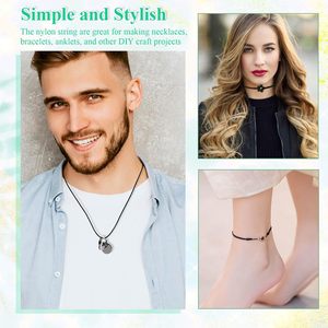 Cordón <span class=keywords><strong>de</strong></span> Macramé <span class=keywords><strong>de</strong></span> 0.8mm con Recubrimiento Negro <span class=keywords><strong>de</strong></span> 65m para Nudos Chinos, Pulseras, Collares, Campanas <span class=keywords><strong>de</strong></span> Viento, <span class=keywords><strong>Persianas</strong></span>, Joyería, Prendas y Zapatos - Product Image 6