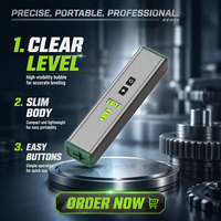 Niveau laser vert 520 nm à piles, classe 2, en alliage d'aluminium, mini niveau à bulle avec support magnétique et filetage 1/4 pouce