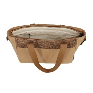 Venta al por mayor portátil hombro bandolera viaje grande café fibra de carbono señoras FIN DE SEMANA bolsos corcho madera bolsas de mano - Product Image 6