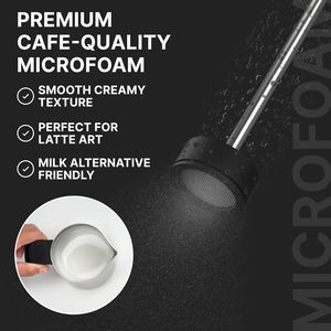 Espumador de Leche NanoFoamer de Acero Inoxidable para Bebidas de Café Estilo Barista, con 3 Pilas AAA, para Lattes, ELFJS2 - Product Image 5