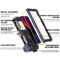 Funda Impermeable para Teléfono ShellBox IP68, Botón Físico para Cámara, Ventilación de Aire, Resistente a Golpes, Soporte Universal para Selfie Stick y Trípode