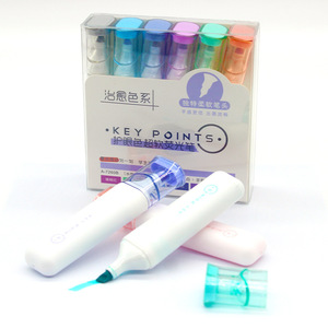 Juego de 6 Marcadores de Puntos Clave con Punta Suave a Base de Agua para Tomar Notas en la Escuela - Product Image 2